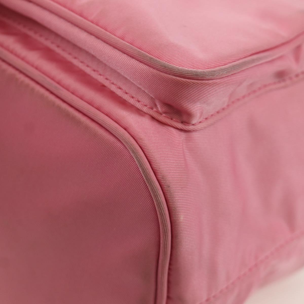 PRADA Hand Bag Nylon 2way Pink Gold Auth 173303A
