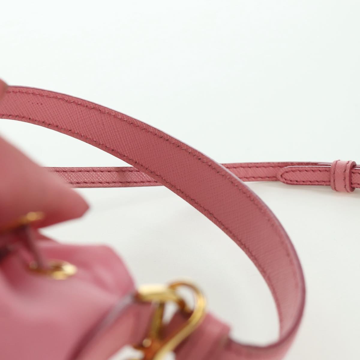 PRADA Hand Bag Nylon 2way Pink Gold Auth 173303A