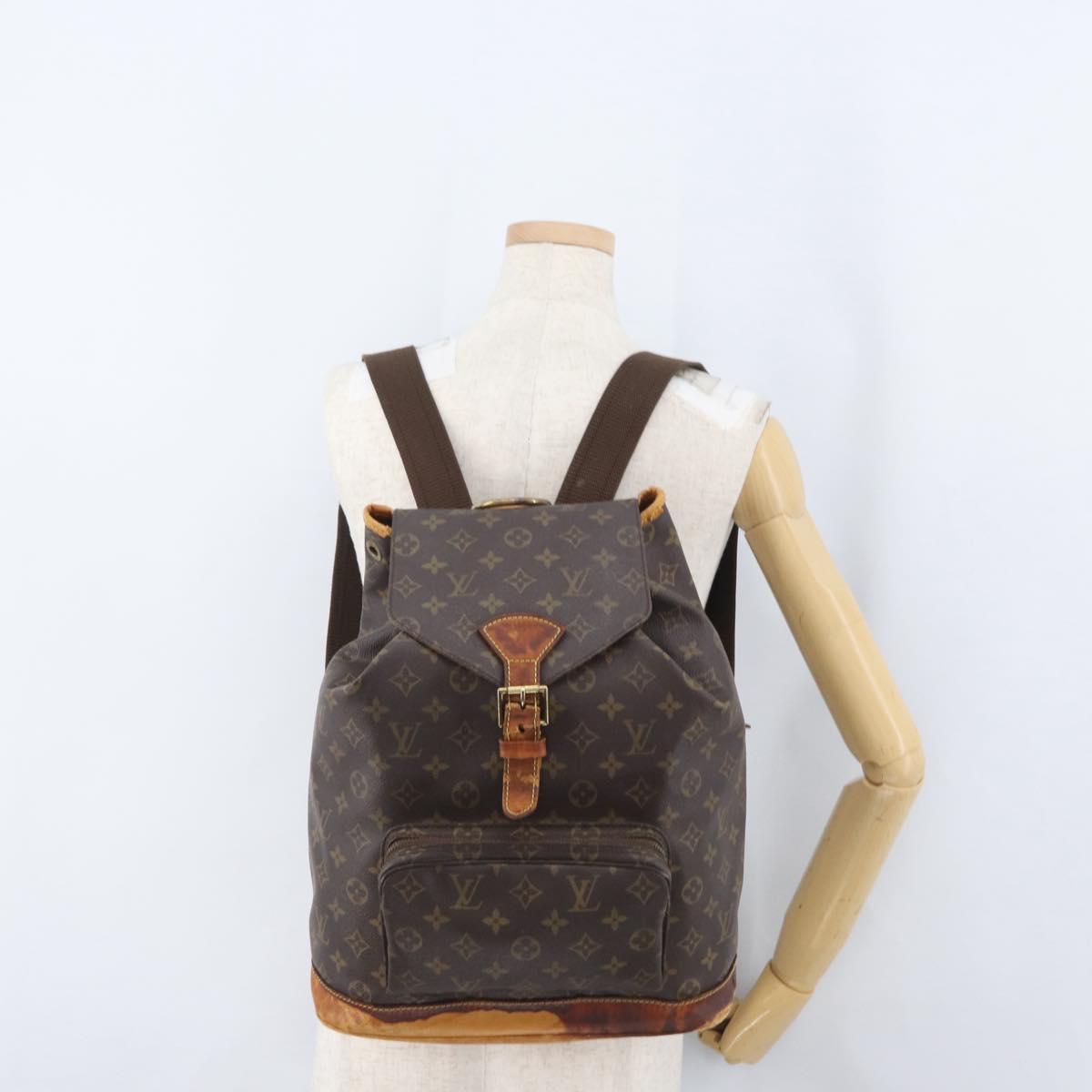 LOUIS VUITTON Monogram Montsouris GM Backpack M51135 LV Auth 173306