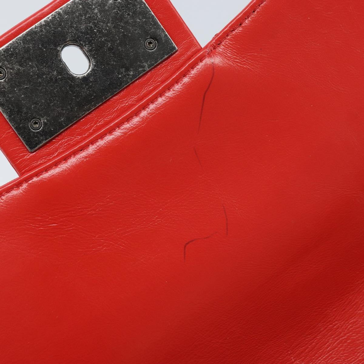 CHANEL Matelasse 25 Chain Shoulder Bag Calf Skin Red CC Auth 173308V