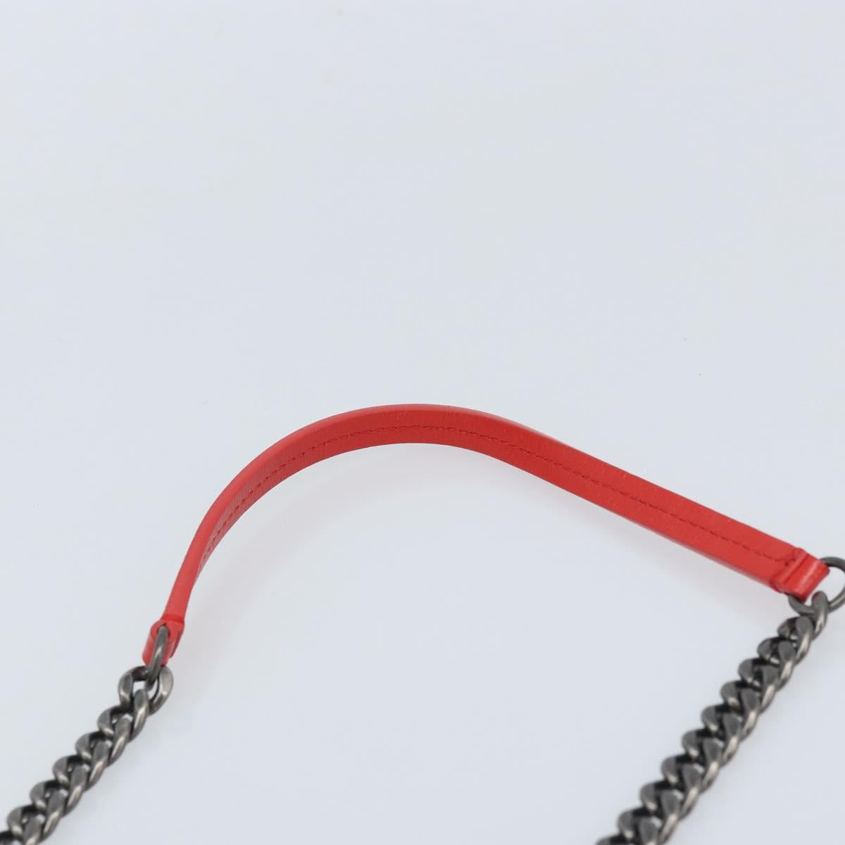 CHANEL Matelasse 25 Chain Shoulder Bag Calf Skin Red CC Auth 173308V