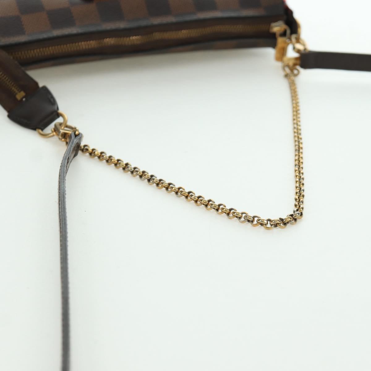 LOUIS VUITTON Damier Ebene Eva Shoulder Bag N55213 LV Auth 173311A