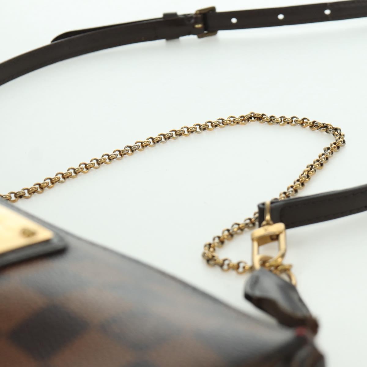 LOUIS VUITTON Damier Ebene Eva Shoulder Bag N55213 LV Auth 173311A