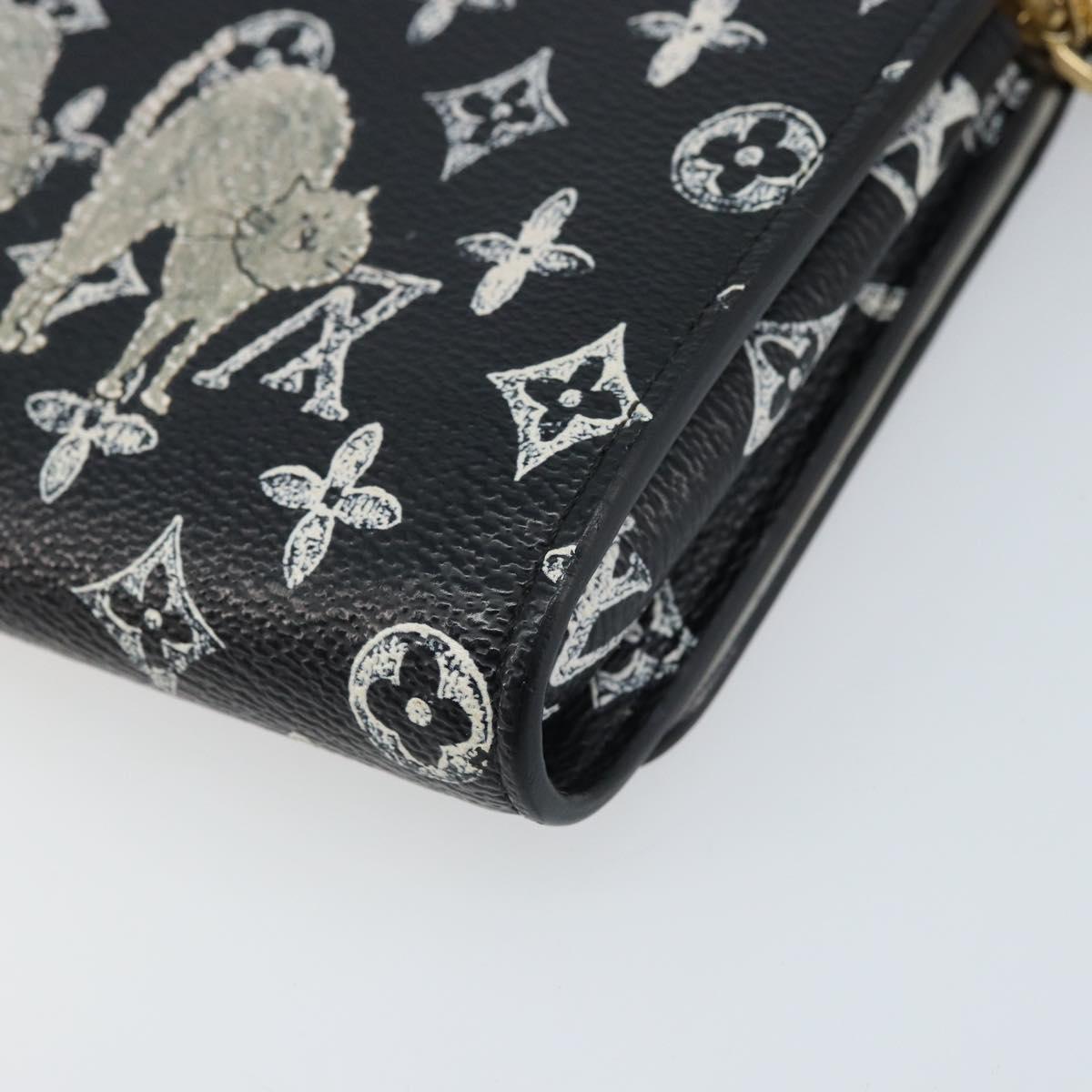 LOUIS VUITTON Catgram Portefeuille Twist Chain Bag Black M63888 LV Auth 173312SM