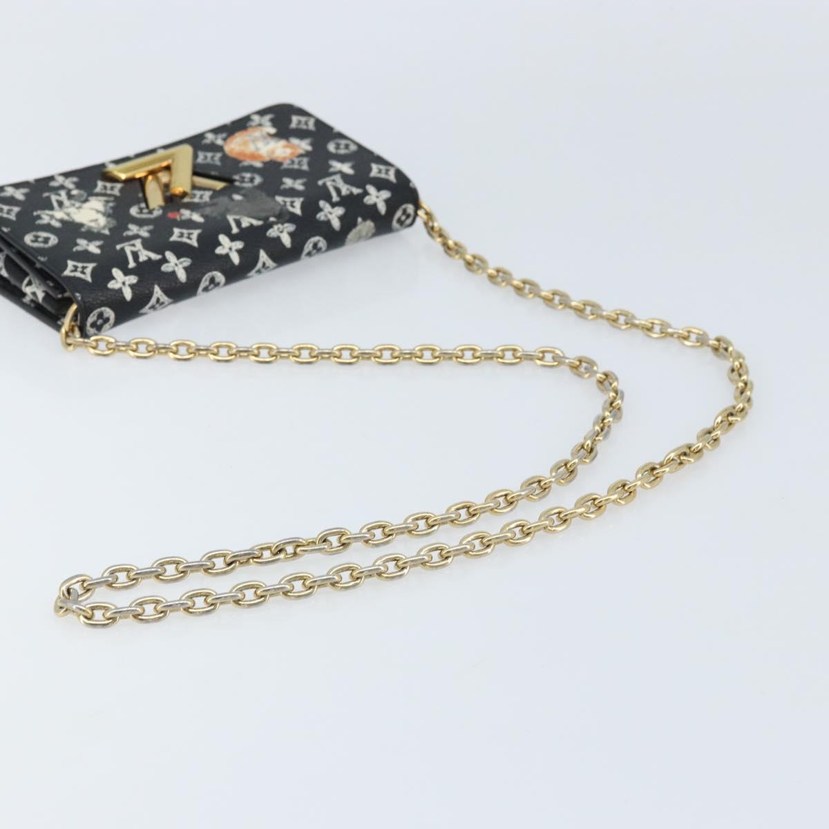 LOUIS VUITTON Catgram Portefeuille Twist Chain Bag Black M63888 LV Auth 173312SM