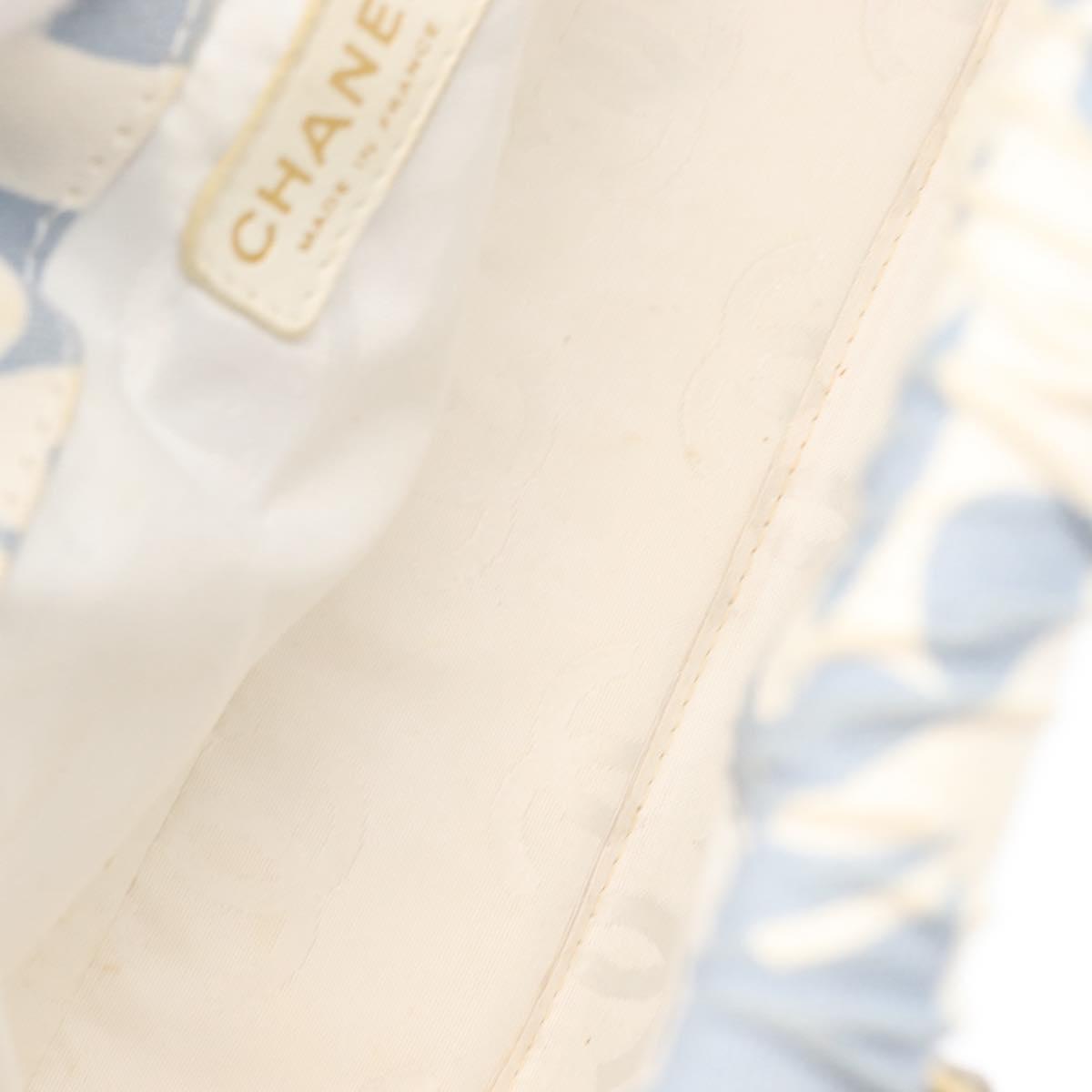 CHANEL Chain Shoulder Bag Canvas Light Blue gold CC Auth 173315SAV