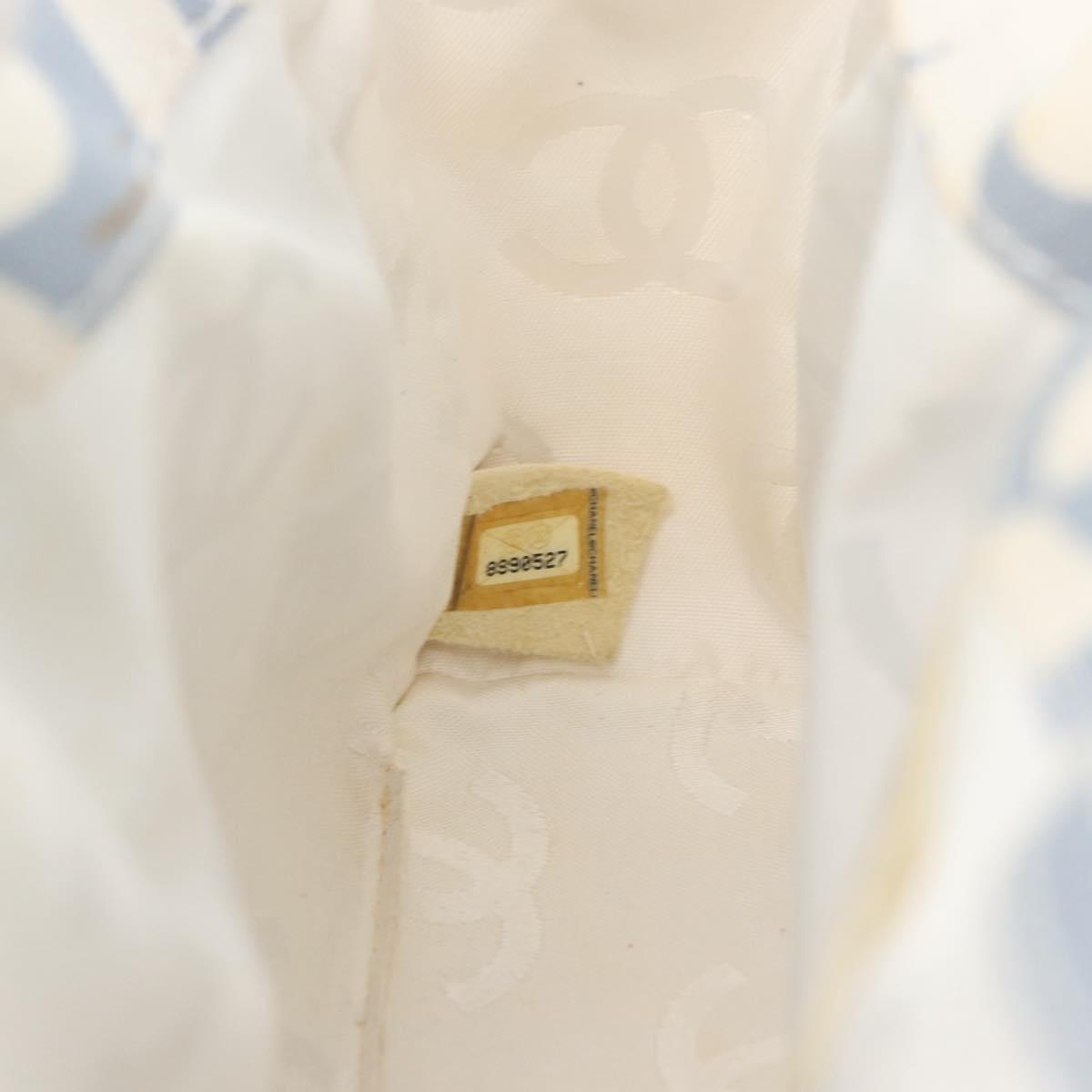 CHANEL Chain Shoulder Bag Canvas Light Blue gold CC Auth 173315SAV
