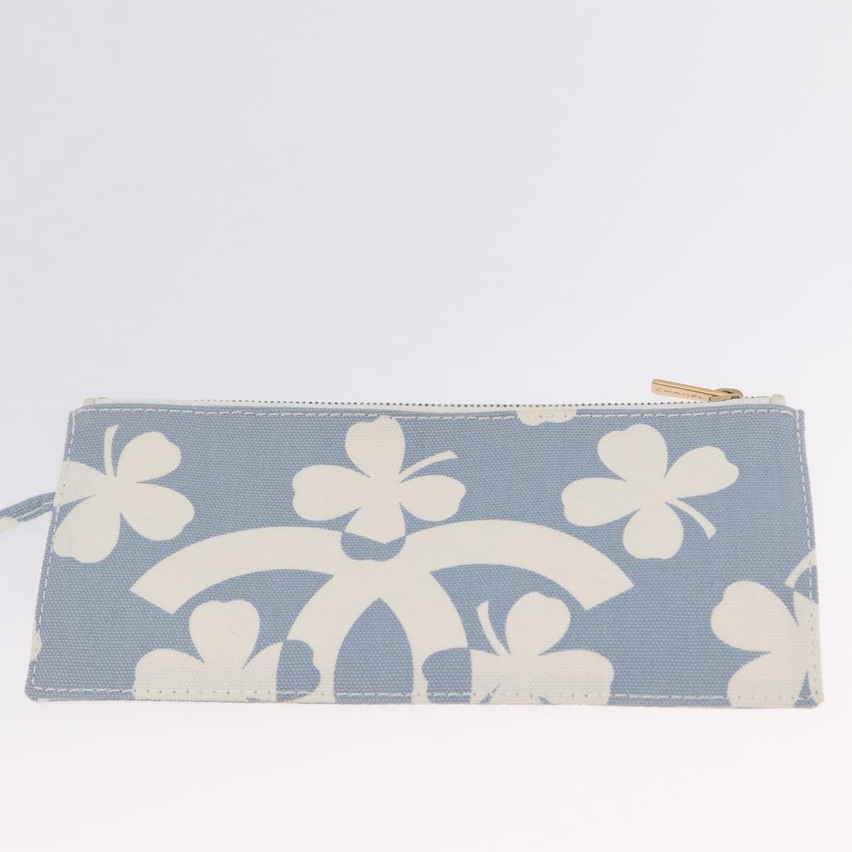 CHANEL Chain Shoulder Bag Canvas Light Blue gold CC Auth 173315SAV