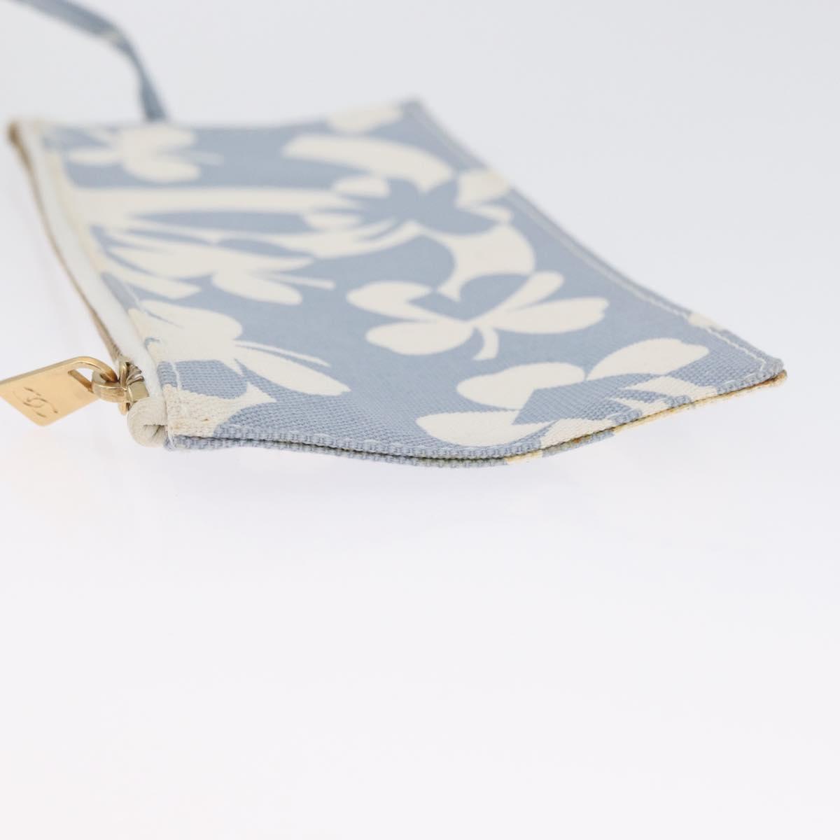 CHANEL Chain Shoulder Bag Canvas Light Blue gold CC Auth 173315SAV