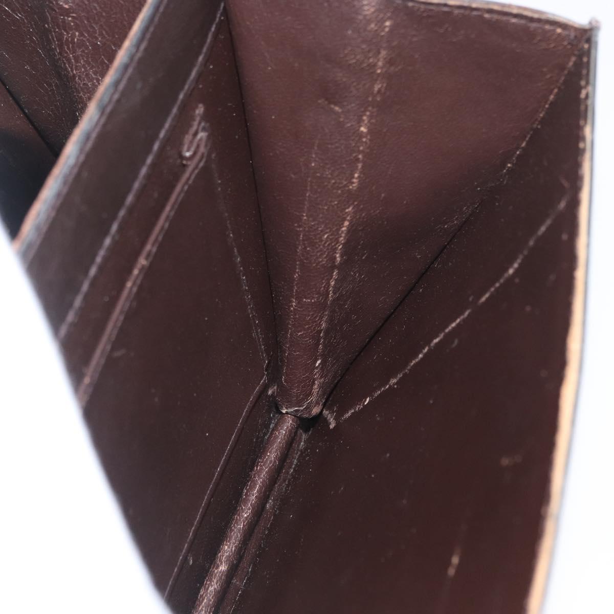GUCCI Shoulder Bag Leather Brown Gold Auth 173328