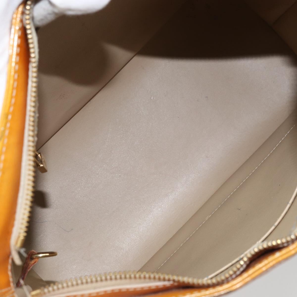 LOUIS VUITTON Monogram Vernis Houston Hand Bag Beige M91004 LV Auth 173330
