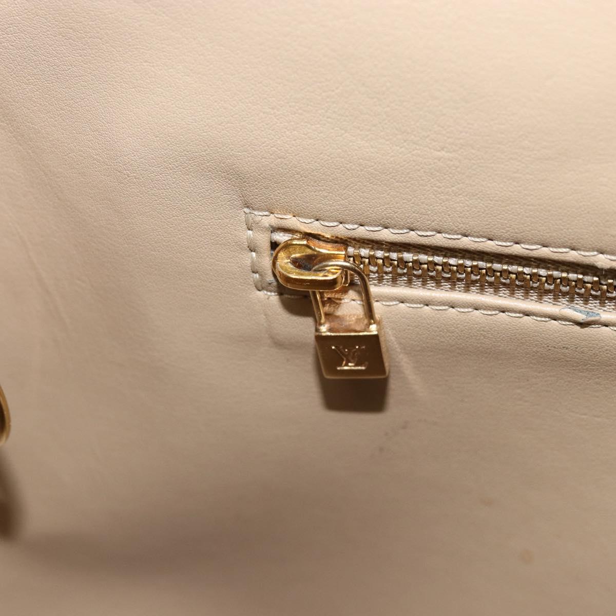 LOUIS VUITTON Monogram Vernis Houston Hand Bag Beige M91004 LV Auth 173330