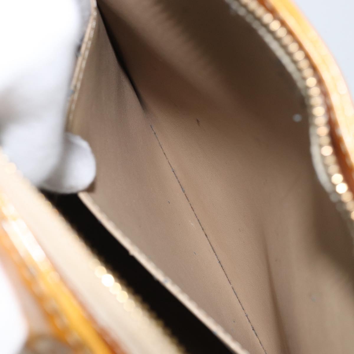 LOUIS VUITTON Monogram Vernis Houston Hand Bag Beige M91004 LV Auth 173330