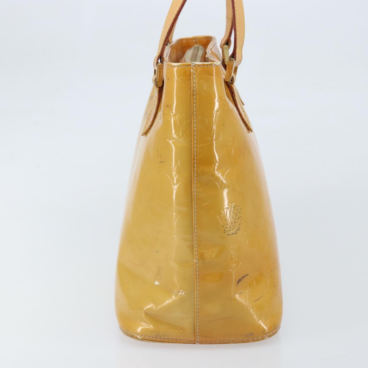 LOUIS VUITTON Monogram Vernis Houston Hand Bag Beige M91004 LV Auth 173330