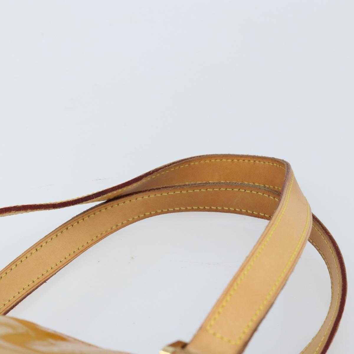 LOUIS VUITTON Monogram Vernis Houston Hand Bag Beige M91004 LV Auth 173330