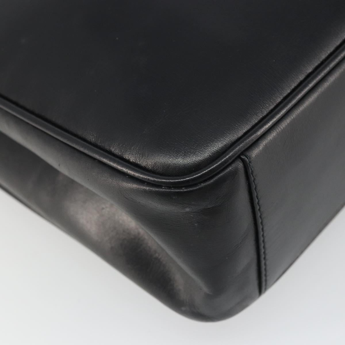 GUCCI Shoulder Bag Leather Black Gold 001 46 1641 Auth 173331