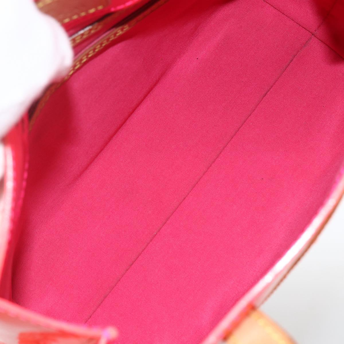 LOUIS VUITTON Monogram Vernis Fluo Reade PM Bag Pink Orange M91903 Auth 173366A