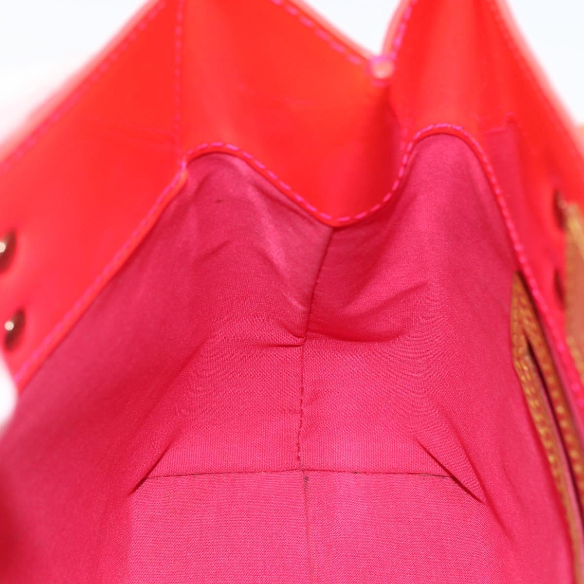 LOUIS VUITTON Monogram Vernis Fluo Reade PM Bag Pink Orange M91903 Auth 173366A