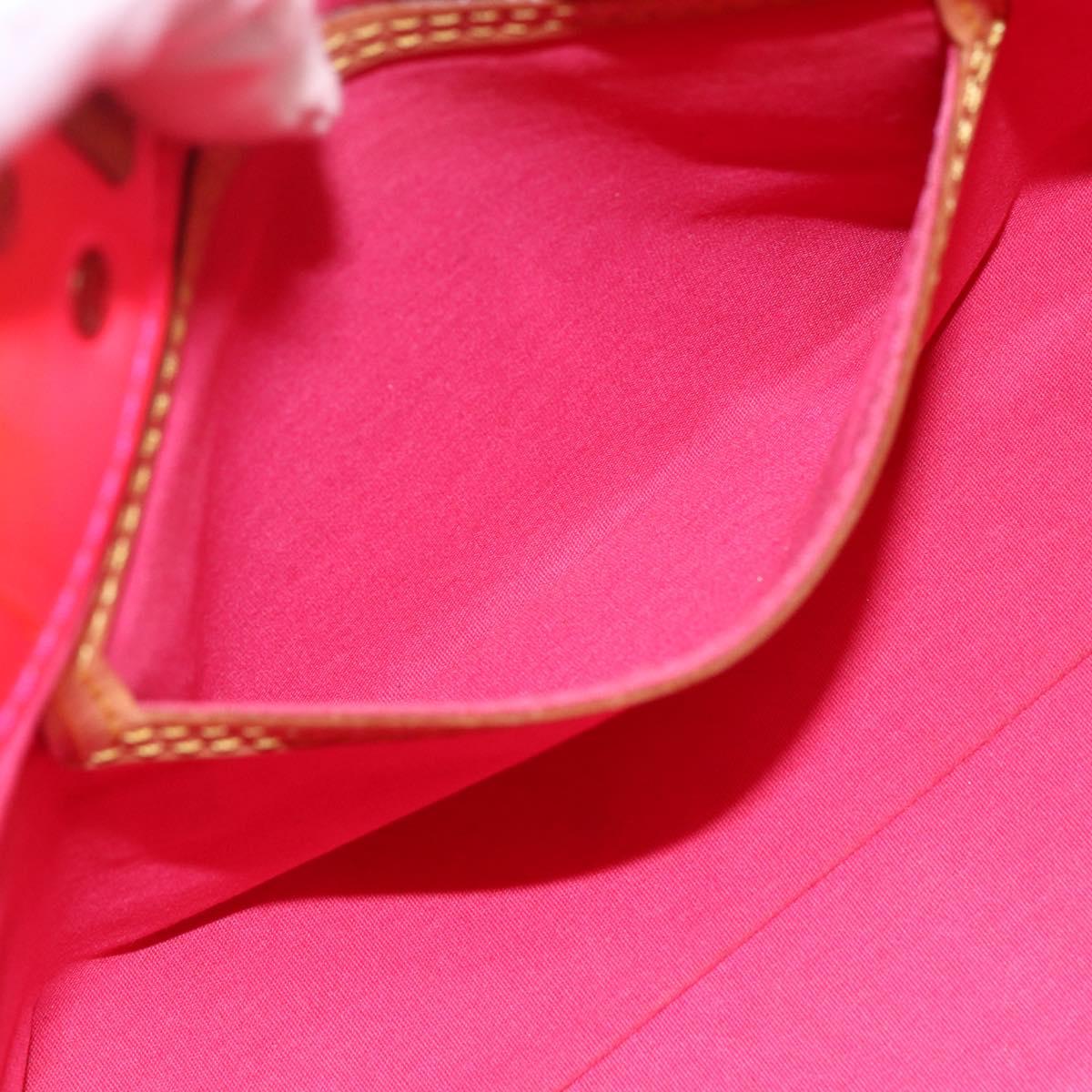 LOUIS VUITTON Monogram Vernis Fluo Reade PM Bag Pink Orange M91903 Auth 173366A