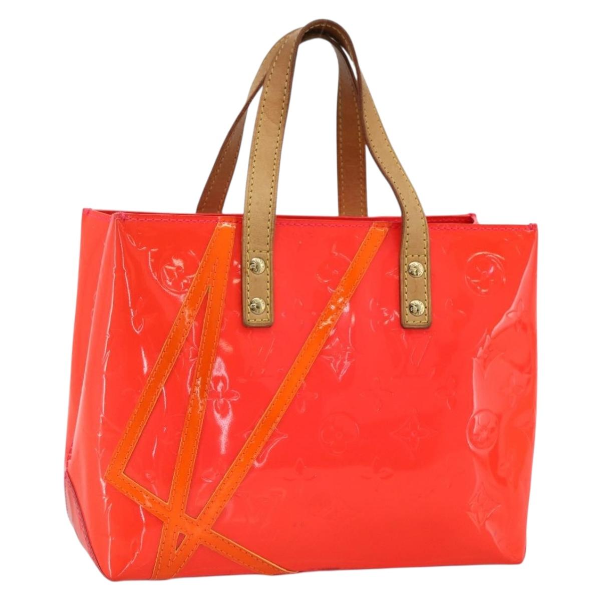LOUIS VUITTON Monogram Vernis Fluo Reade PM Bag Pink Orange M91903 Auth 173366A
