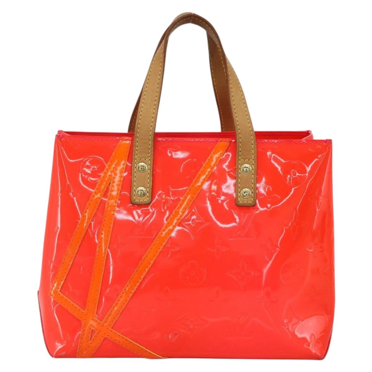 LOUIS VUITTON Monogram Vernis Fluo Reade PM Bag Pink Orange M91903 Auth 173366A