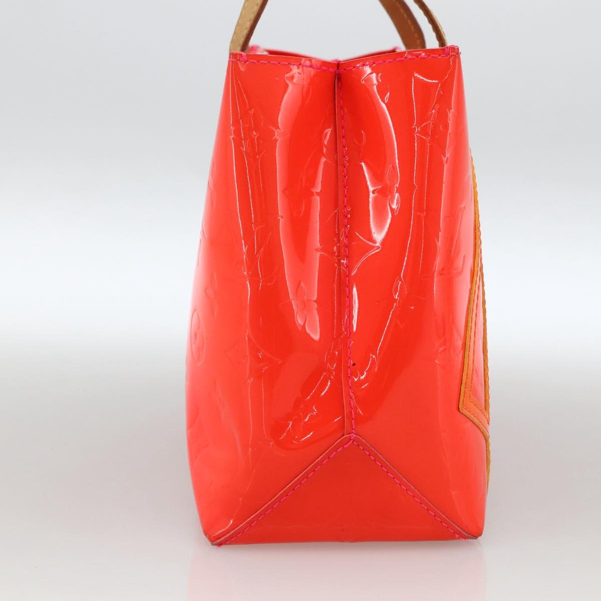 LOUIS VUITTON Monogram Vernis Fluo Reade PM Bag Pink Orange M91903 Auth 173366A