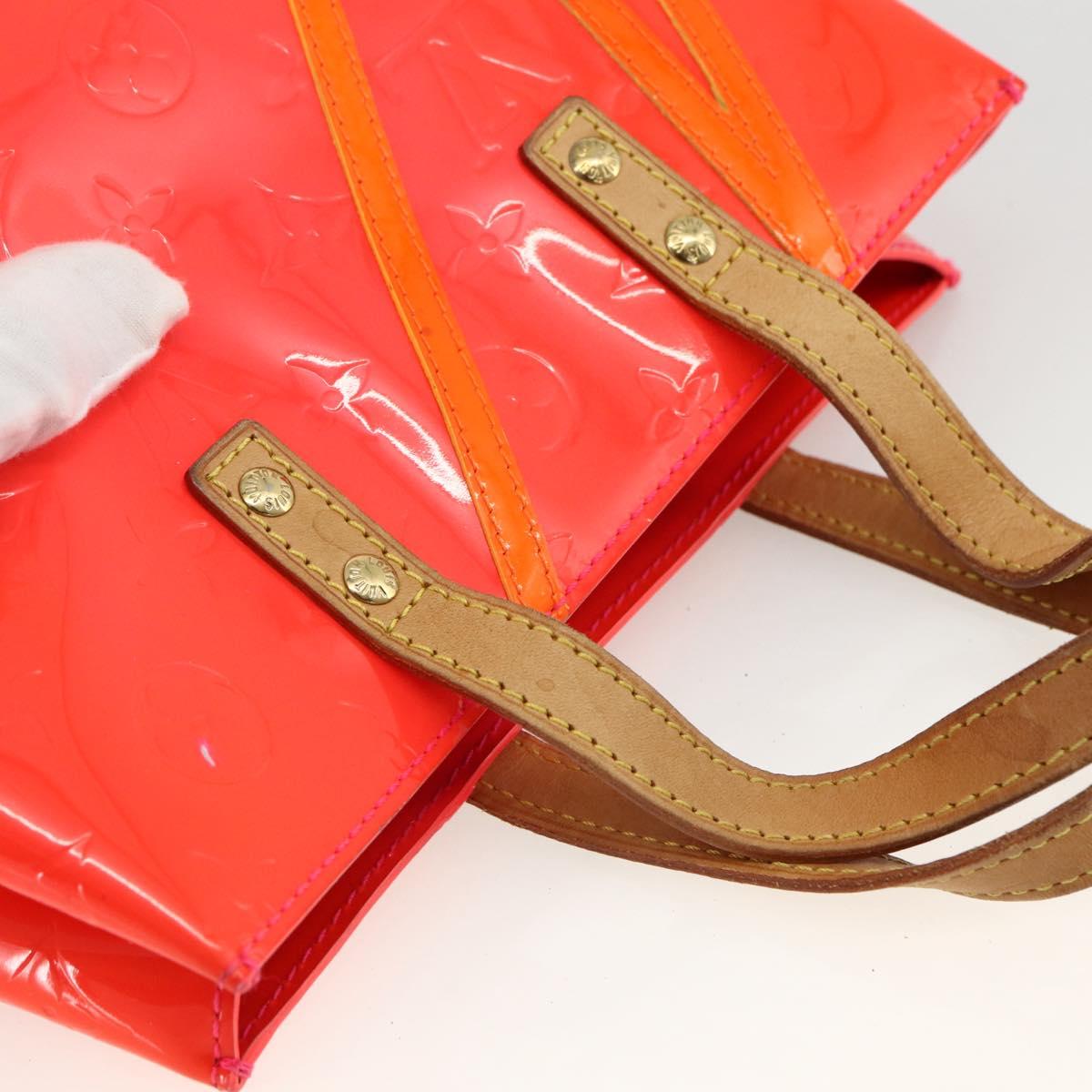 LOUIS VUITTON Monogram Vernis Fluo Reade PM Bag Pink Orange M91903 Auth 173366A
