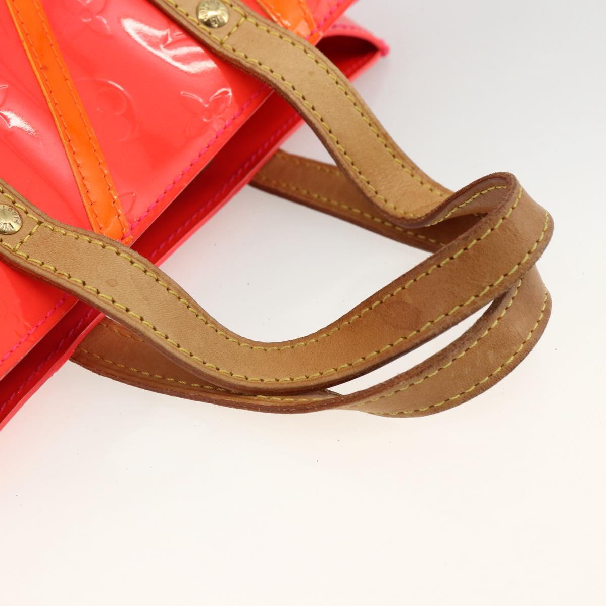 LOUIS VUITTON Monogram Vernis Fluo Reade PM Bag Pink Orange M91903 Auth 173366A