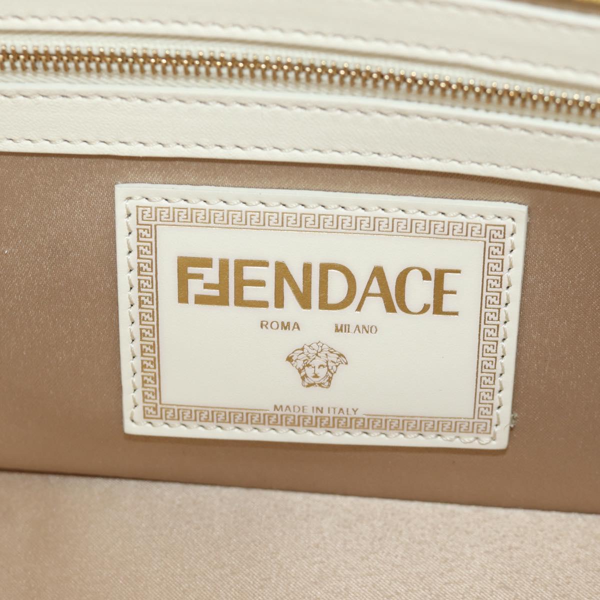 FENDI Zucca Canvas Fenderche VERSACE Mamma Baguette Bag White Auth 173367SAM
