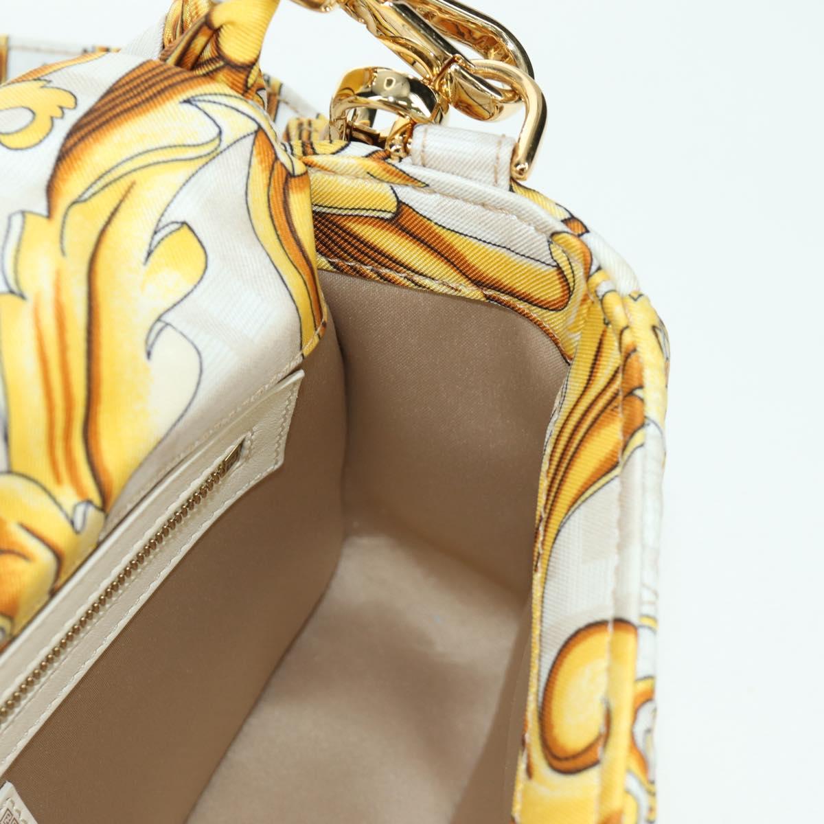 FENDI Zucca Canvas Fenderche VERSACE Mamma Baguette Bag White Auth 173367SAM