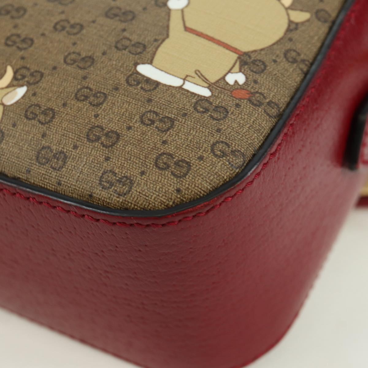 GUCCI Micro GG Supreme Fujiko-Pro Web Sherry Bag PVC Beige 574886 Auth 173369SM