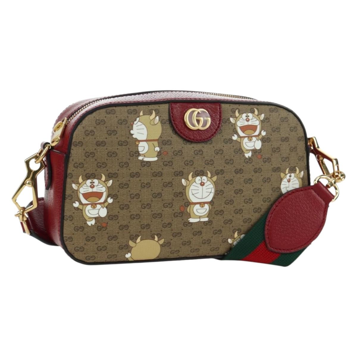 GUCCI Micro GG Supreme Fujiko-Pro Web Sherry Bag PVC Beige 574886 Auth 173369SM