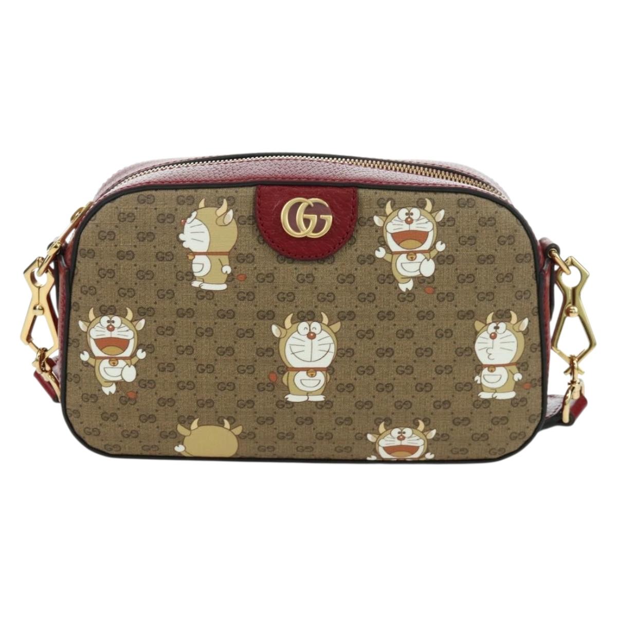 GUCCI Micro GG Supreme Fujiko-Pro Web Sherry Bag PVC Beige 574886 Auth 173369SM