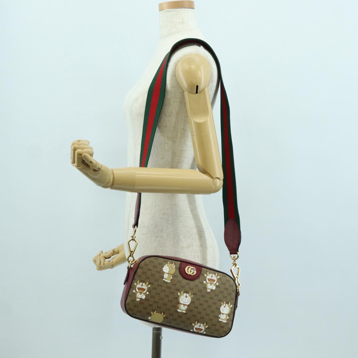 GUCCI Micro GG Supreme Fujiko-Pro Web Sherry Bag PVC Beige 574886 Auth 173369SM