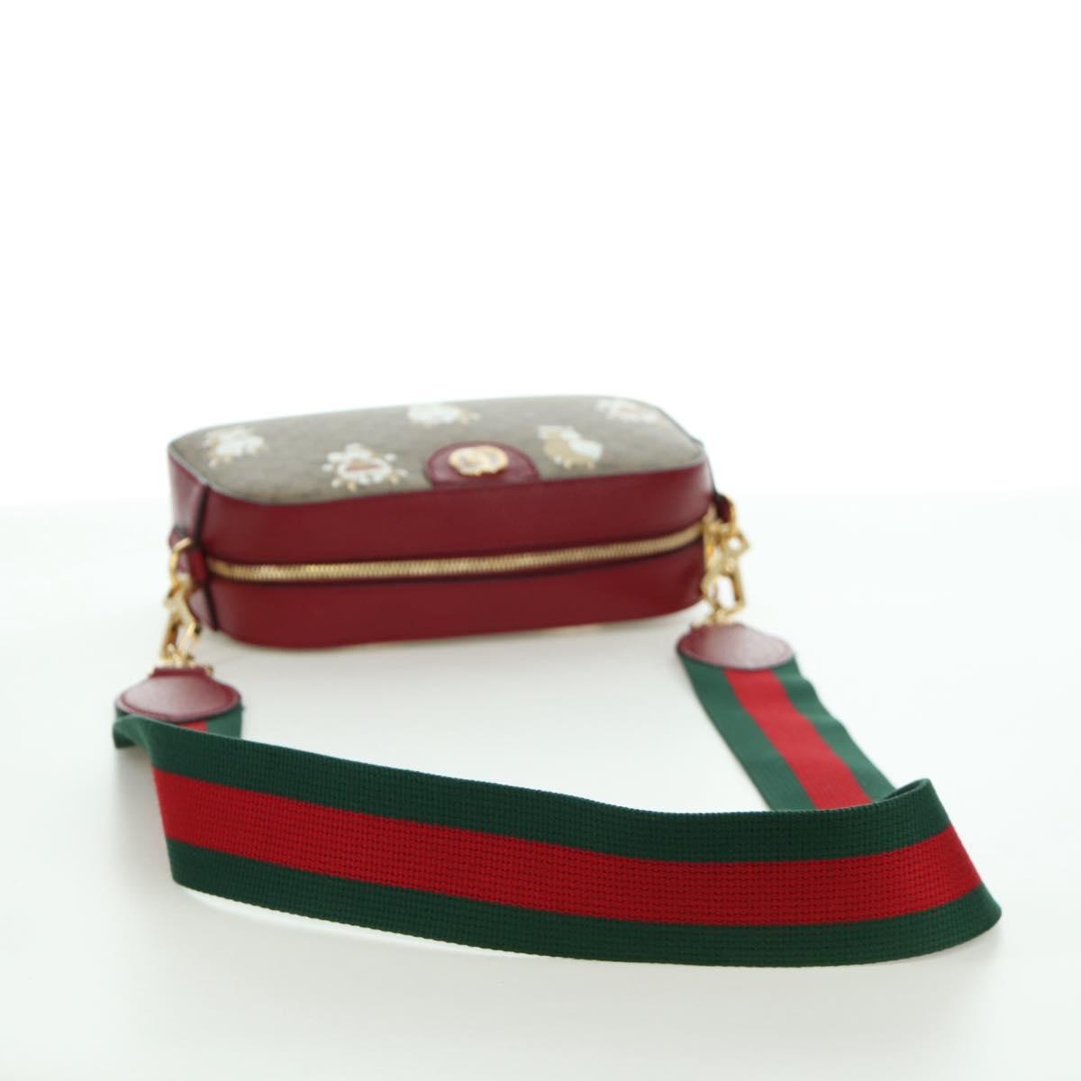 GUCCI Micro GG Supreme Fujiko-Pro Web Sherry Bag PVC Beige 574886 Auth 173369SM