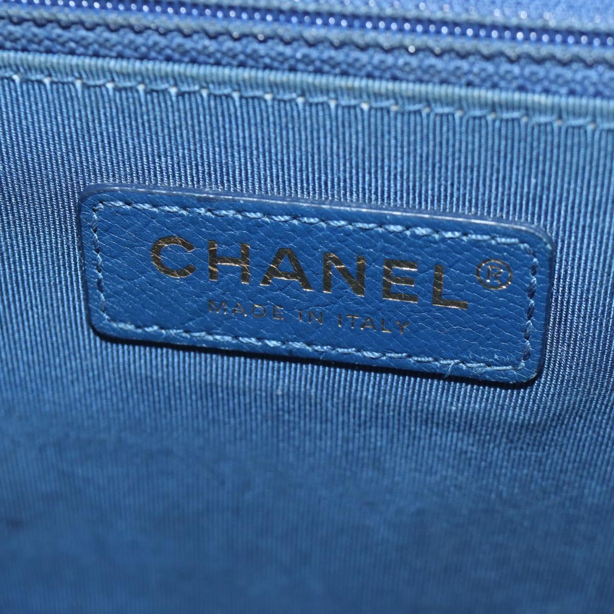 CHANEL Boy Chanel 28 Cuba Chain Sequin Bag Leather Gold CC Auth 173370SAM
