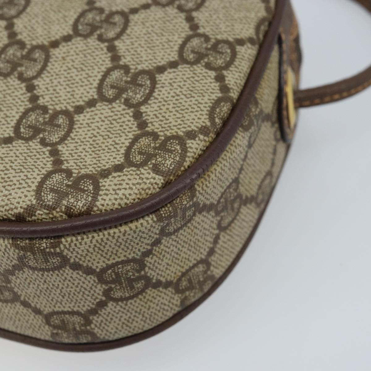 GUCCI GG Supreme Web Sherry Line Bag PVC Beige 007 58 6112 4002 Auth 173387