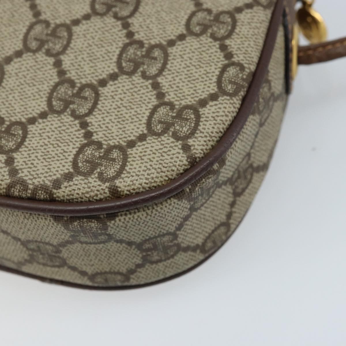 GUCCI GG Supreme Web Sherry Line Bag PVC Beige 007 58 6112 4002 Auth 173387