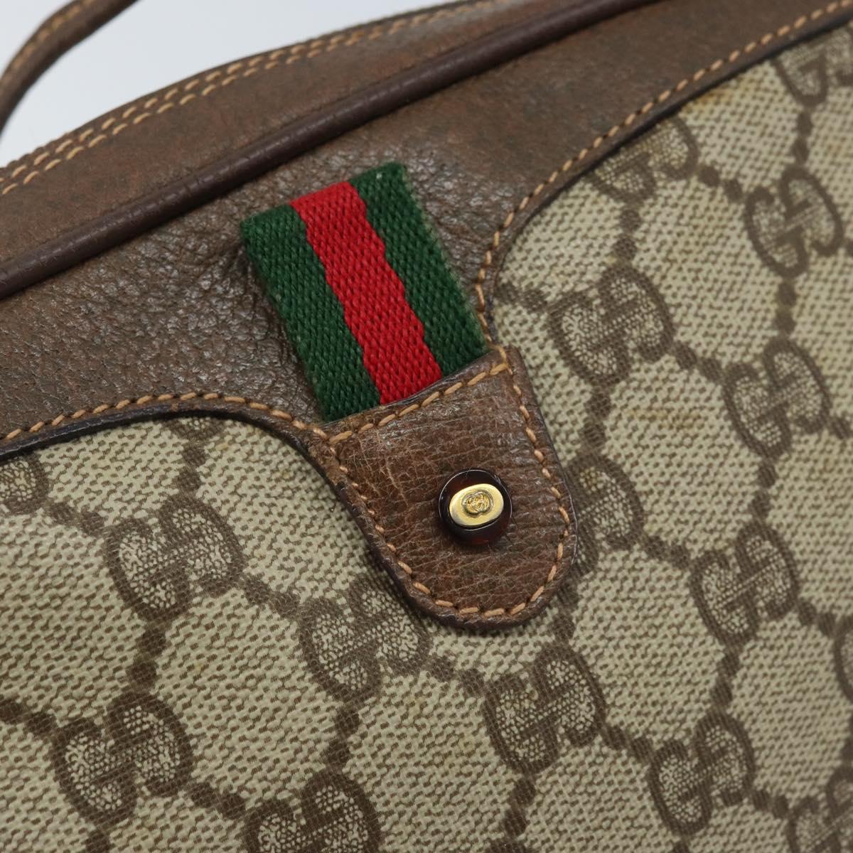 GUCCI GG Supreme Web Sherry Line Bag PVC Beige 007 58 6112 4002 Auth 173387
