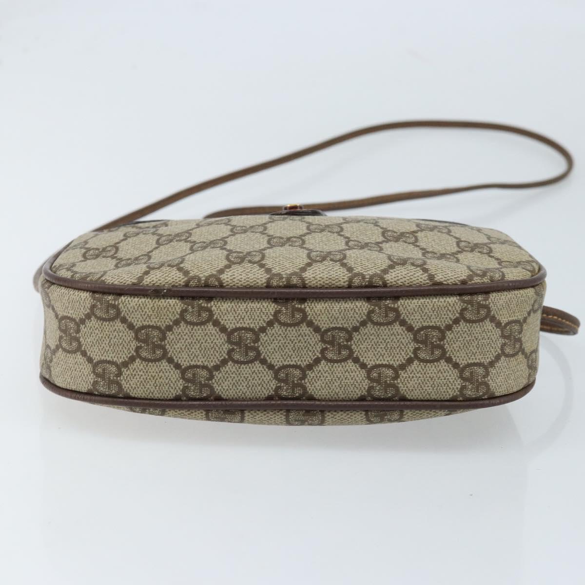 GUCCI GG Supreme Web Sherry Line Bag PVC Beige 007 58 6112 4002 Auth 173387