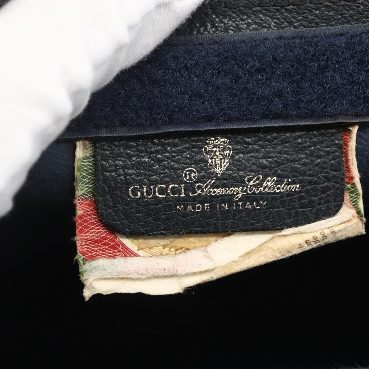 GUCCI GG Supreme Sherry Line Clutch Bag PVC Navy Red 89 01 032 Auth 173392