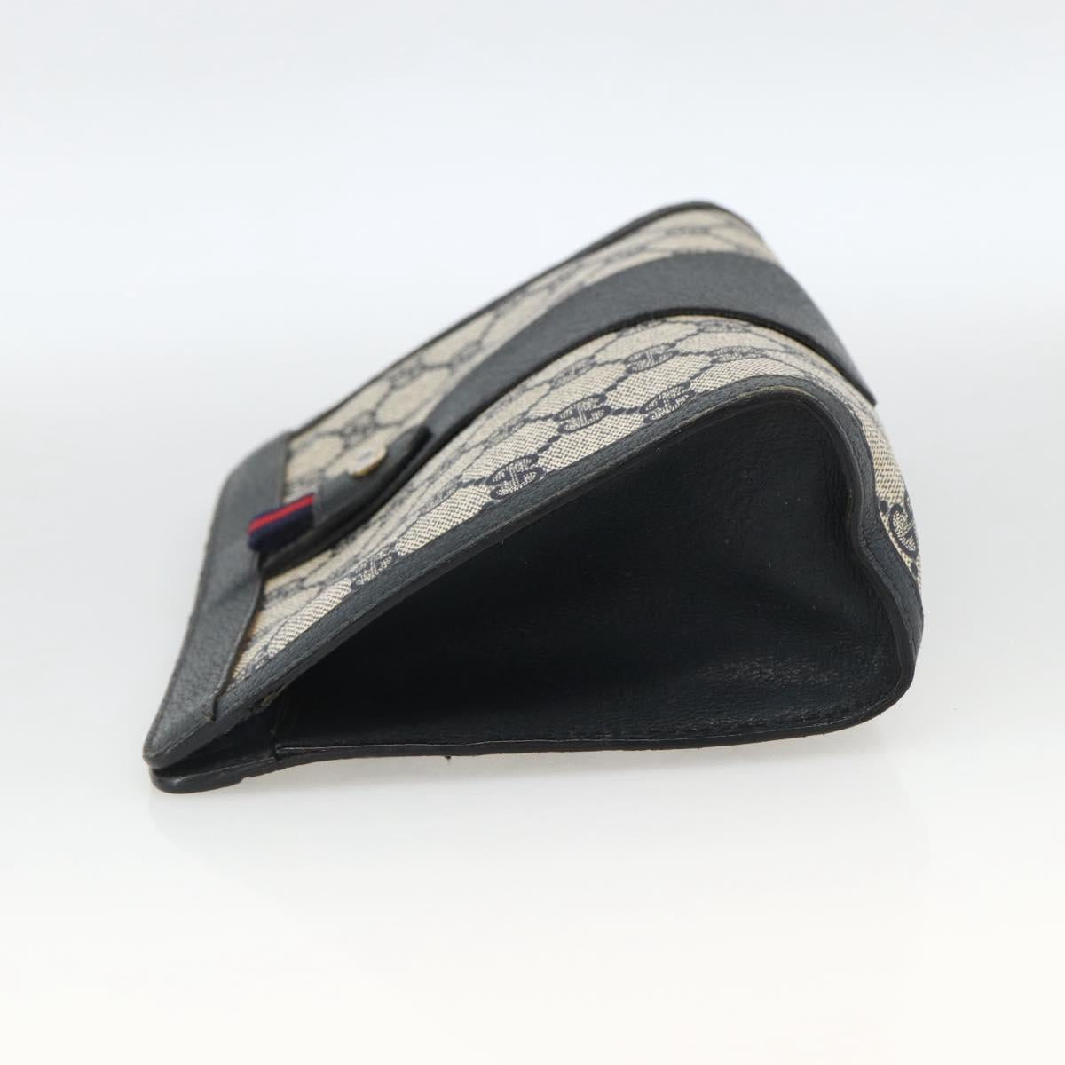 GUCCI GG Supreme Sherry Line Clutch Bag PVC Navy Red 89 01 032 Auth 173392