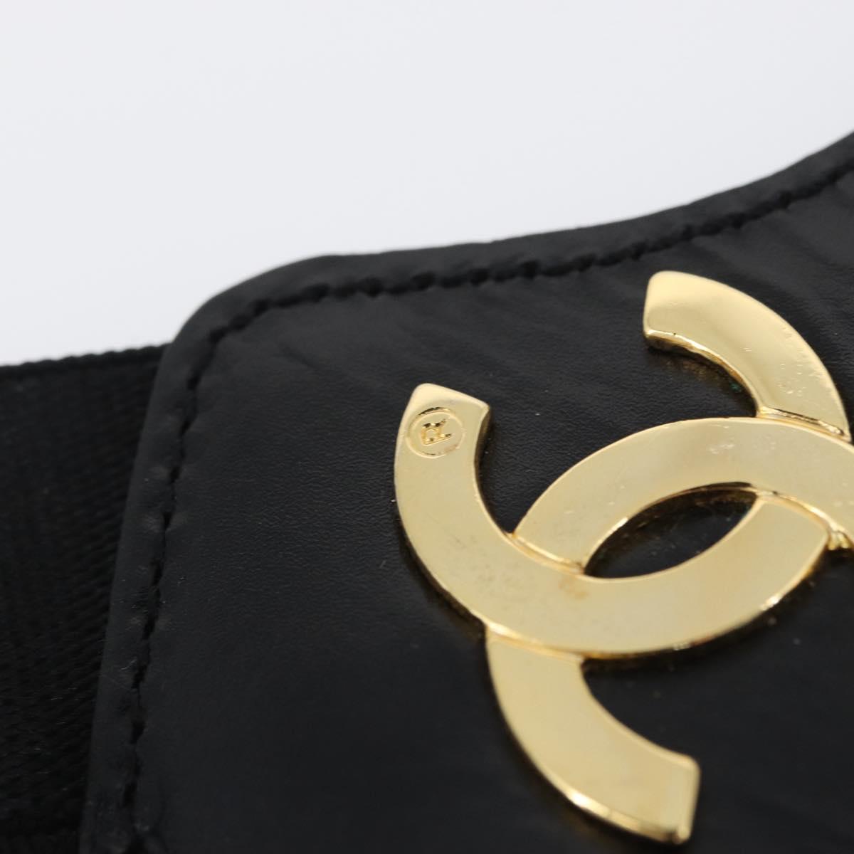 CHANEL Suspenders Canvas Black CC Auth 173409V