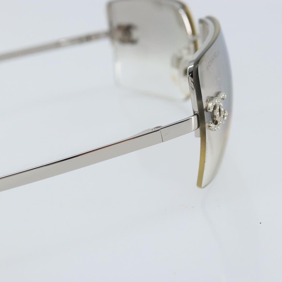 CHANEL COCO Mark Sunglasses metal Silver 4092-B CC Auth 173415V