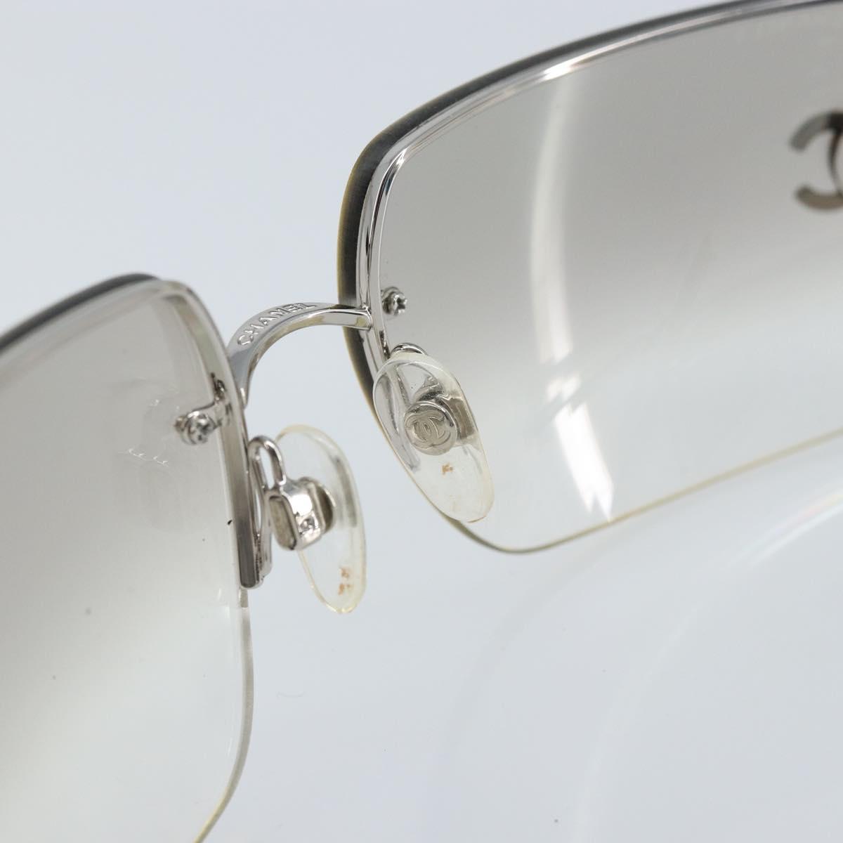 CHANEL COCO Mark Sunglasses metal Silver 4092-B CC Auth 173415V