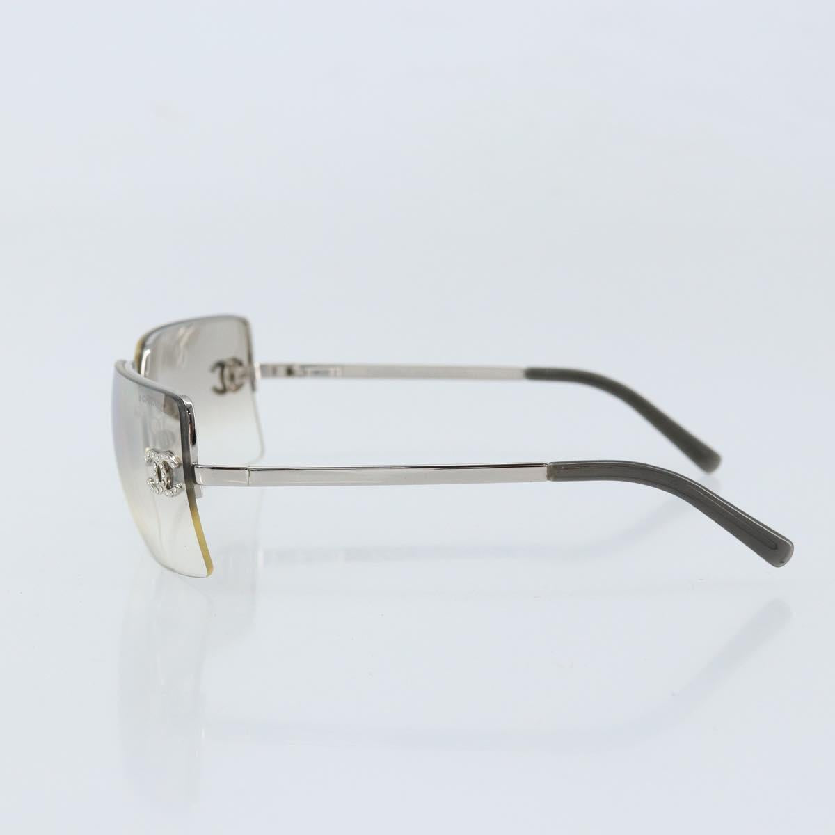CHANEL COCO Mark Sunglasses metal Silver 4092-B CC Auth 173415V