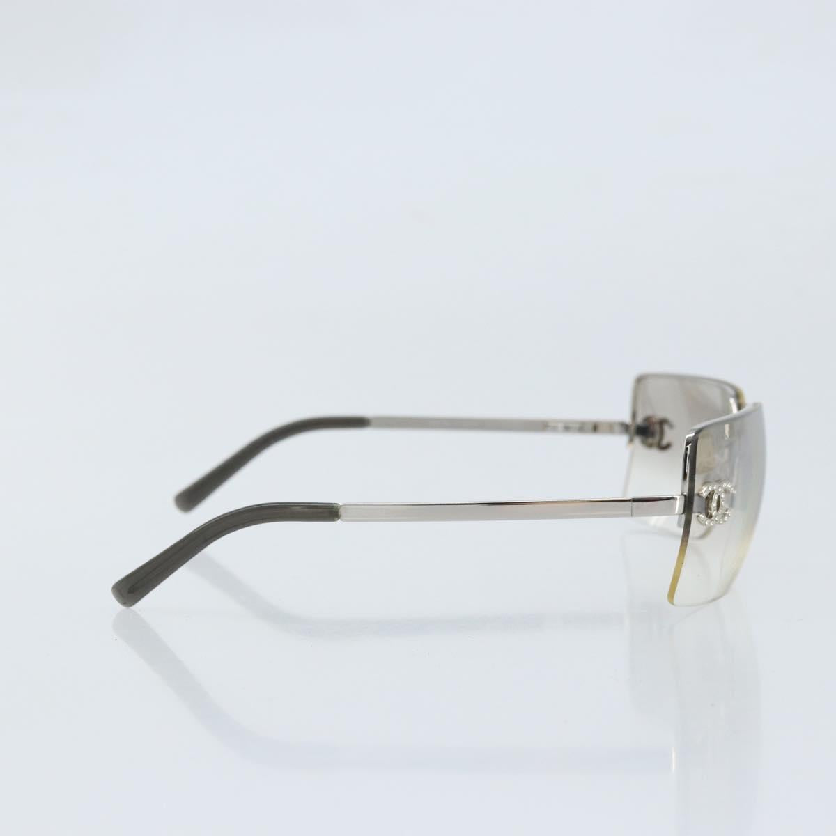 CHANEL COCO Mark Sunglasses metal Silver 4092-B CC Auth 173415V