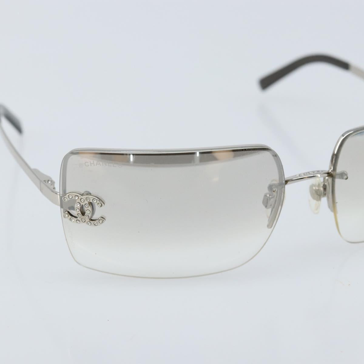 CHANEL COCO Mark Sunglasses metal Silver 4092-B CC Auth 173415V