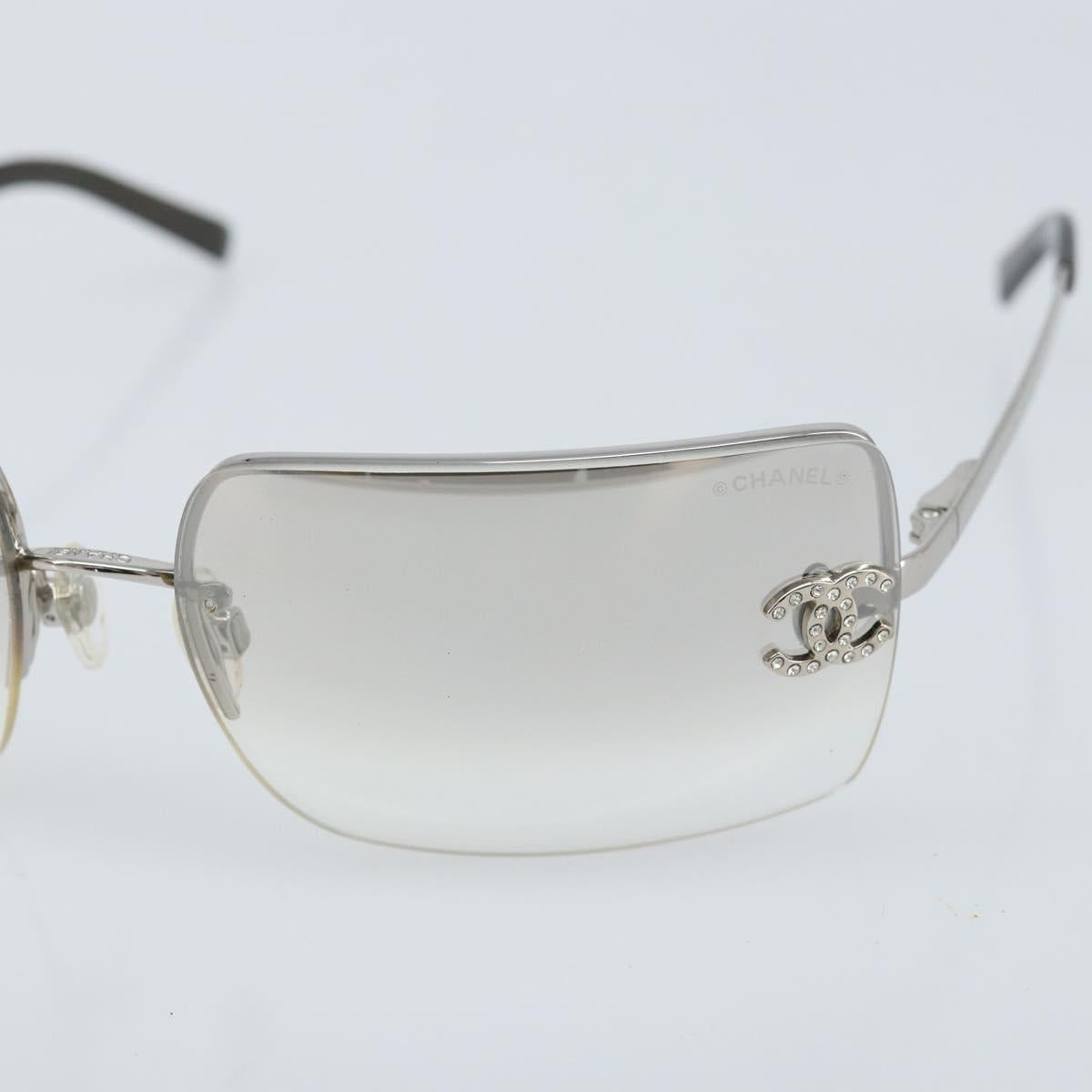 CHANEL COCO Mark Sunglasses metal Silver 4092-B CC Auth 173415V