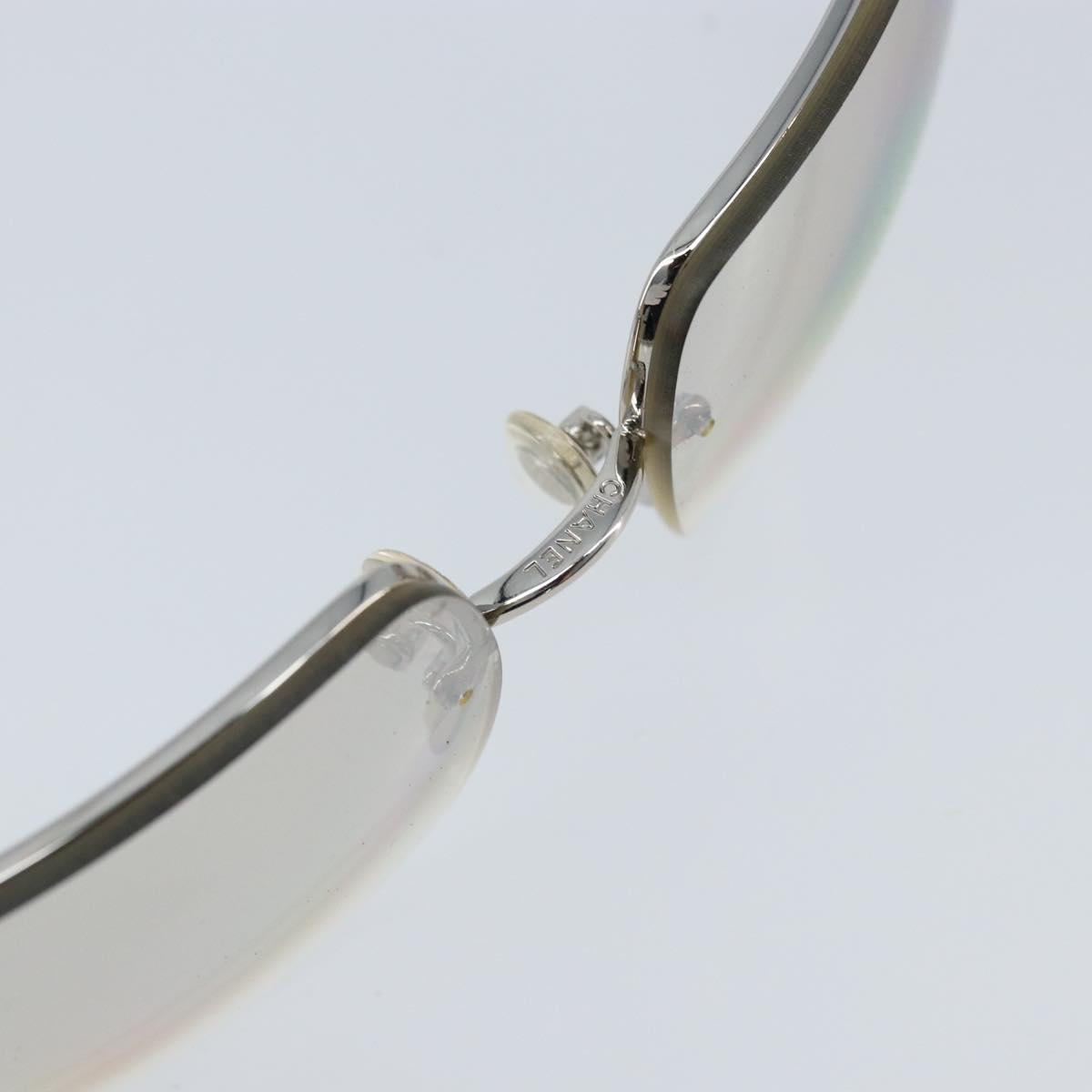 CHANEL COCO Mark Sunglasses metal Silver 4092-B CC Auth 173415V